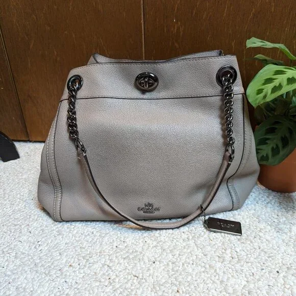 *Rare Color* Coach Stone Turn Lock Edie Shoulder Bag - Picture 2 of 13